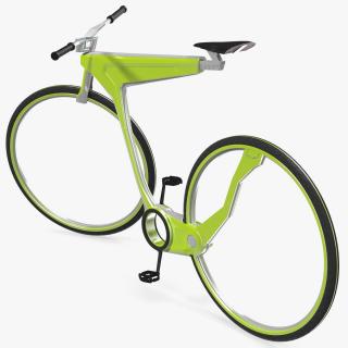 3D Futuristic Electric Bike Green Rigged for Maya