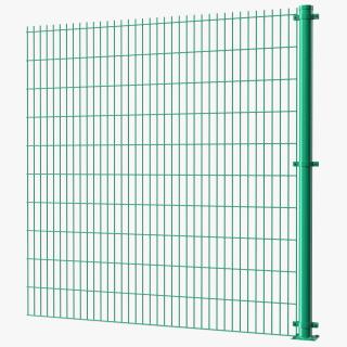 Mesh Fence Panel Green 3D