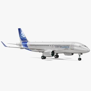 3D Airbus A220 100 Detailed Interior model