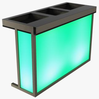 3D DJ Stand with Green Lighting model