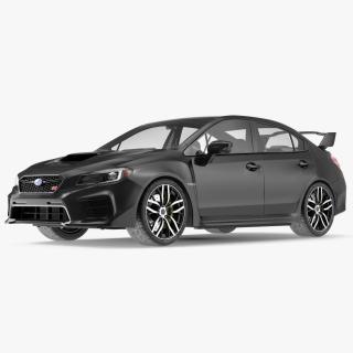 Black Sedan Subaru WRX 2021 Rigged 3D model