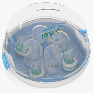 Philips AVENT Sterilizer with Baby Bottles Inside 3D model