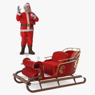 3D Santa Claus and Sleigh 3D Models Collection model