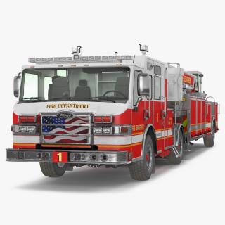 3D Velocity Ascendant Fire Truck Red model