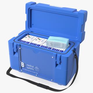 3D model Open Transport Box With Covid Tests and Masks