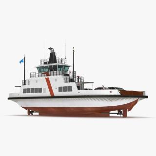 Ferry Ship with Vehicles 3D model