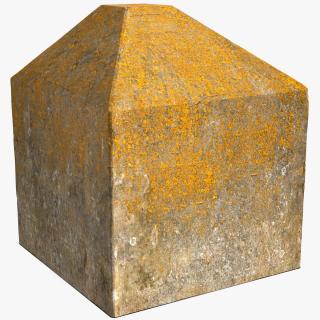 Concrete Tank Trap Old 3D