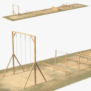 3D model Military Obstacle Course Fur 2