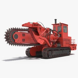 3D Trencher Machine Red Dusty