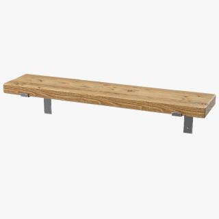 Wooden Shelf Long 3D