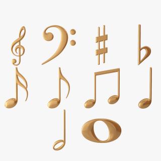 3D model Golden Musical Notes