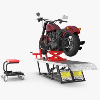 QuickJack Motorcycle Lift with Harley Davidson Softail Slim 3D model