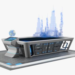 3D model Sci-fi Holographic Table White