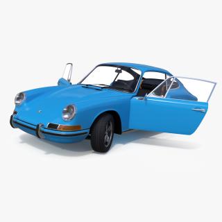 Porsche 911 1968 Blue Rigged for Cinema 4D 3D