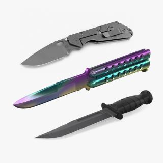 Combat Knives Collection 3D model