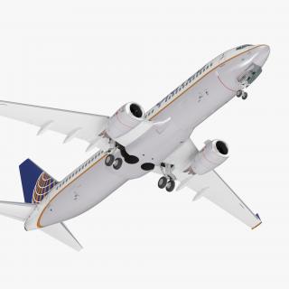 Boeing 737-800 United Airlines Rigged 3D