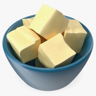 3D Bowl with Pieces of Butter