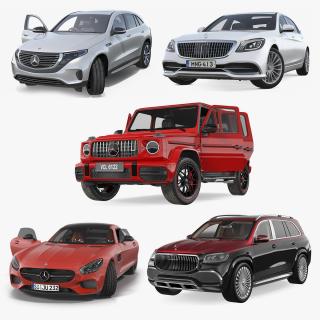 3D Mercedes Benz Cars Rigged Collection 2 model