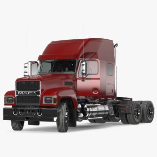 Mack 2025 Pinnacle Day Cab Red Rigged 3D