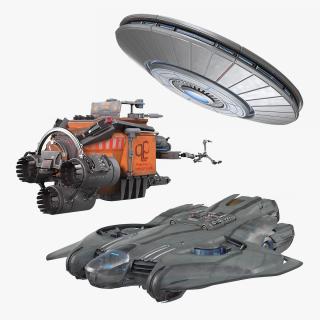 3D Sci Fi Spacecraft Collection model