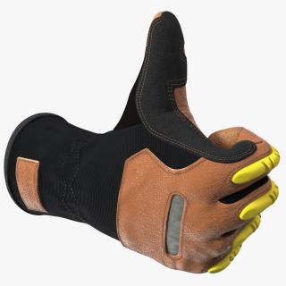 3D Safety Leather Gloves with Knuckle Guards Thumbs Up