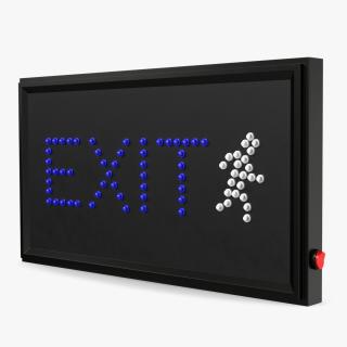 3D Blue LED Light Exit Sign OFF model