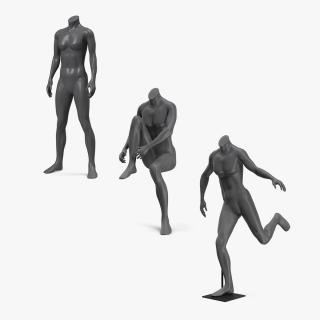 3D Female Sports Mannequins Black Collection