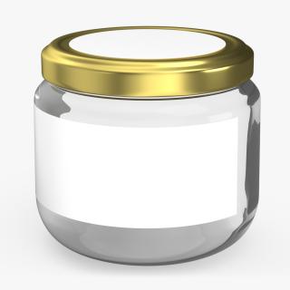 3D Glass Small Jar with Label 2 model