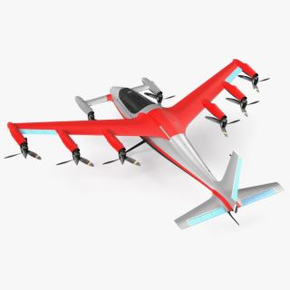 Kittyhawk Self Flying Taxi Red Rigged 3D