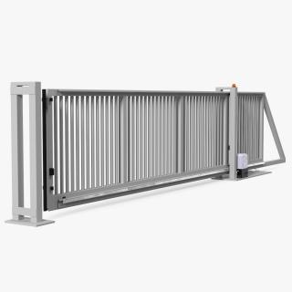 Industrial Sliding Gates Grey 3D model