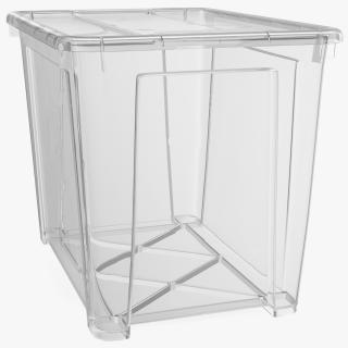 Large Transparent Plastic Container with Lid 3D model