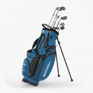 3D Golf Bag Seahawks with Clubs model