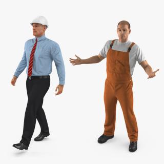 3D model Rigged Construction Engineer and Worker Collection