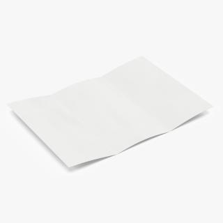 Blank Sheet of Paper Tri-fold 3D model