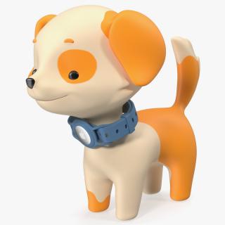 Cartoon Puppy Dog with Apple Dog Tracker Collar 3D