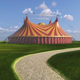 3D model Circus Tent Red Yellow Striped