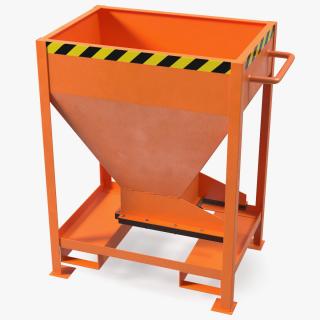 3D model Forklift Silo Container Orange