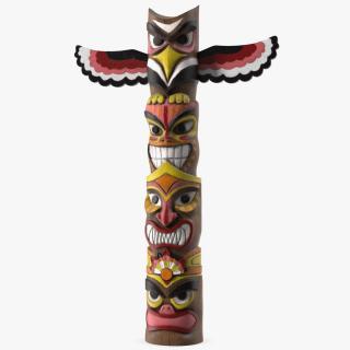 3D Colorful Wooden Totem Pole