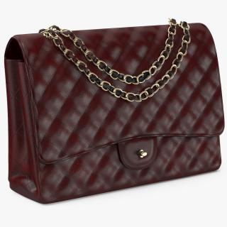 3D model Leather Double Flap Bag Classic Red