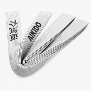 3D White Aikido Belt Obi