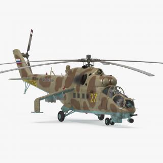 3D Russian Helicopter Mil Mi-24 Hind model