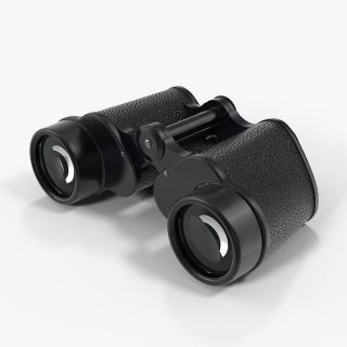 3D Antique Black Military Binoculars model