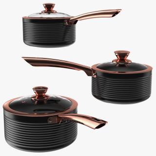 3D Tower Saucepan Set model