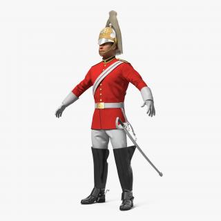 3D British Royal Lifeguard Cavalry Soldier with Fur model