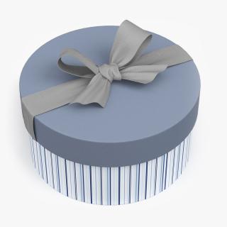 3D Round Gift Box with Ribbon