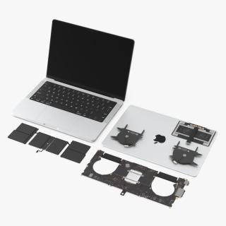 MacBook Pro 14 M2 with Detailed Inner Structure 3D