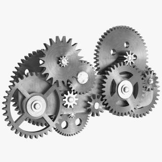 3D Gear Mechanism Silver