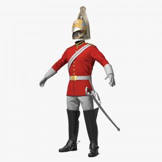 3D British Cavalry Royal Life Guard Uniform Set with Fur model