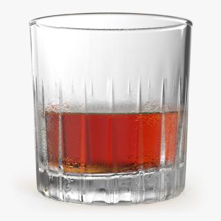 3D European Crystal Misted Rocks Glass With Whiskey model