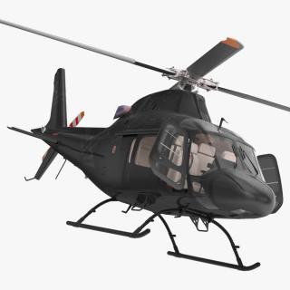 3D Utility Helicopter Black Rigged